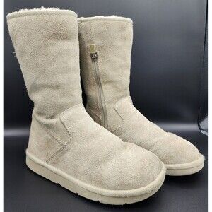 UGG Australia Fairfax Sz 5 Sand Beige Tall Boots 5520 Shearling Zipper Shoes